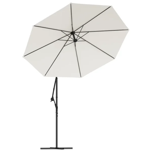 Sonnenschirm Ampel 300 cm Sandweiß mit LED – Bild 4