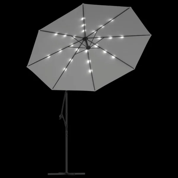 Sonnenschirm Ampel 300 cm Sandweiß mit LED – Bild 5