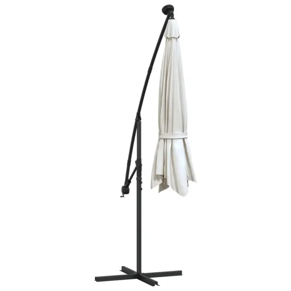 Sonnenschirm Ampel 300 cm Sandweiß mit LED – Bild 6