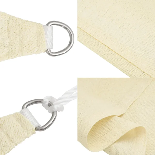 Sonnensegel Quadratisch 360 x 360 cm Creme – Bild 5