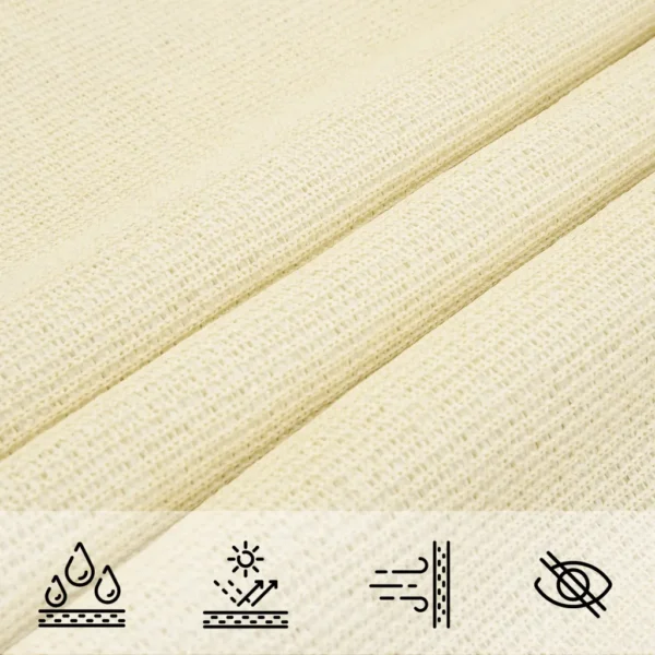Sonnensegel Quadratisch 360 x 360 cm Creme – Bild 6